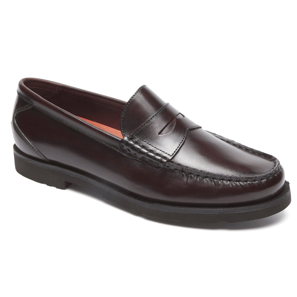 Rockport Mens Loafers Burgundy - Modern Prep Penny - UK 271-FWVOZH